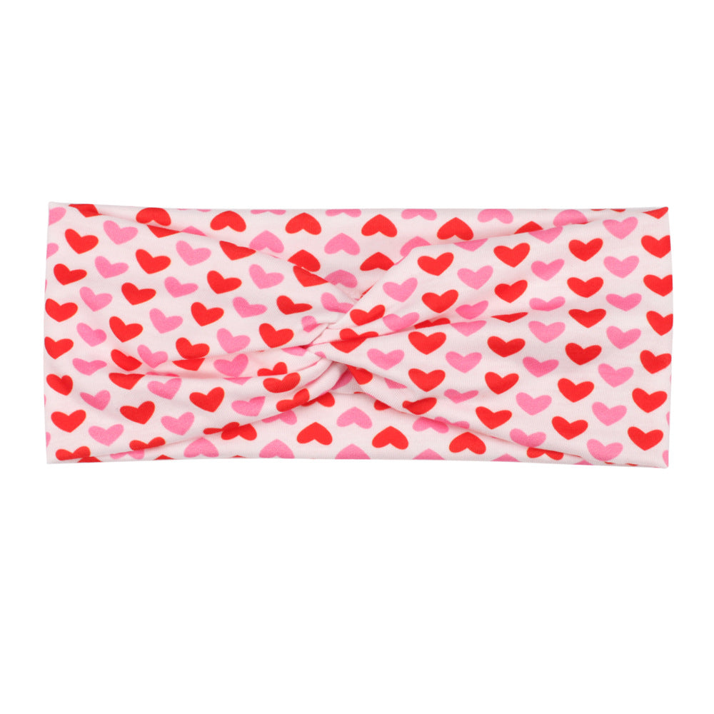 Wholesale Valentine's Day Printed Fashion Headband Love Rose Fitness Yoga Sports Headband